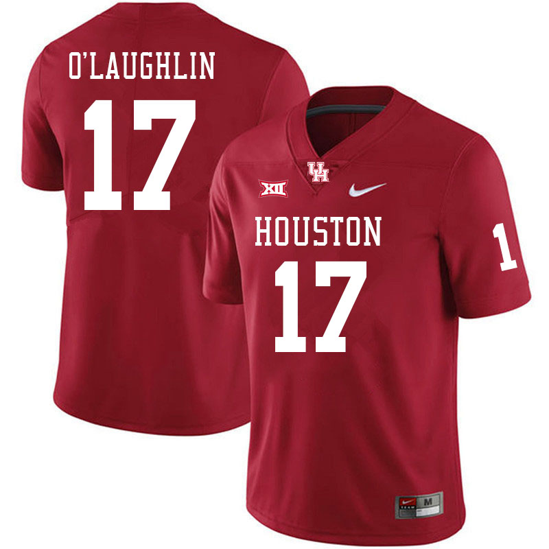 Men #17 Mike O'Laughlin Houston Cougars Big 12 XII College Football Jerseys Stitched-Red